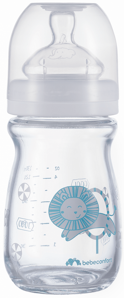 Bebeconfort Dojčenská fľaša Emotion Glass 130ml 0-6m White